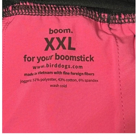 Birddogs Mens XXL Black Joggers Athletic Sweatpants Drawstring Cuffs Pockets - Picture 7 of 7